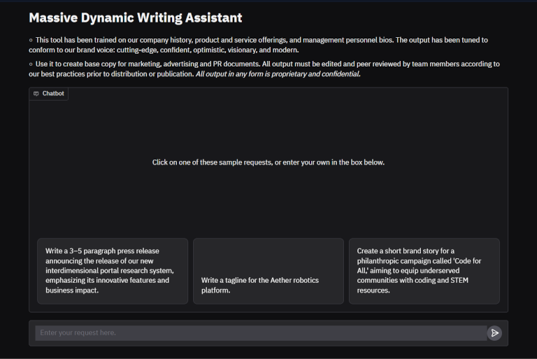 Writing assistant UI